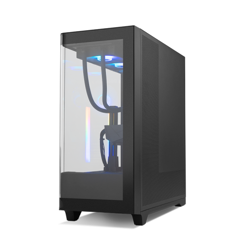 NOX HUMMER ETHER Negro Caja PC Semitorre Cristal Templado Panel Frontal Panorámico USB-C