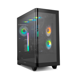 NOX HUMMER ETHER Negro Caja PC Semitorre Cristal Templado Panel Frontal Panorámico USB-C