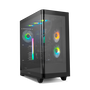 NOX HUMMER ETHER Negro Caja PC Semitorre Cristal Templado Panel Frontal Panorámico USB-C