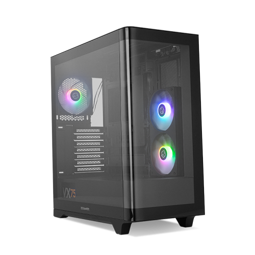 NOX HUMMER ETHER Negro Caja PC Semitorre Cristal Templado Panel Frontal Panorámico USB-C