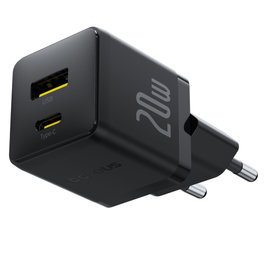 Baseus Palm Cargador 20W con USB-C y USB-A Negro