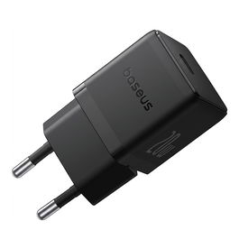 Baseus Palm Cargador USB y USB-C 20W de Viaje, Negro, Enchufe UE