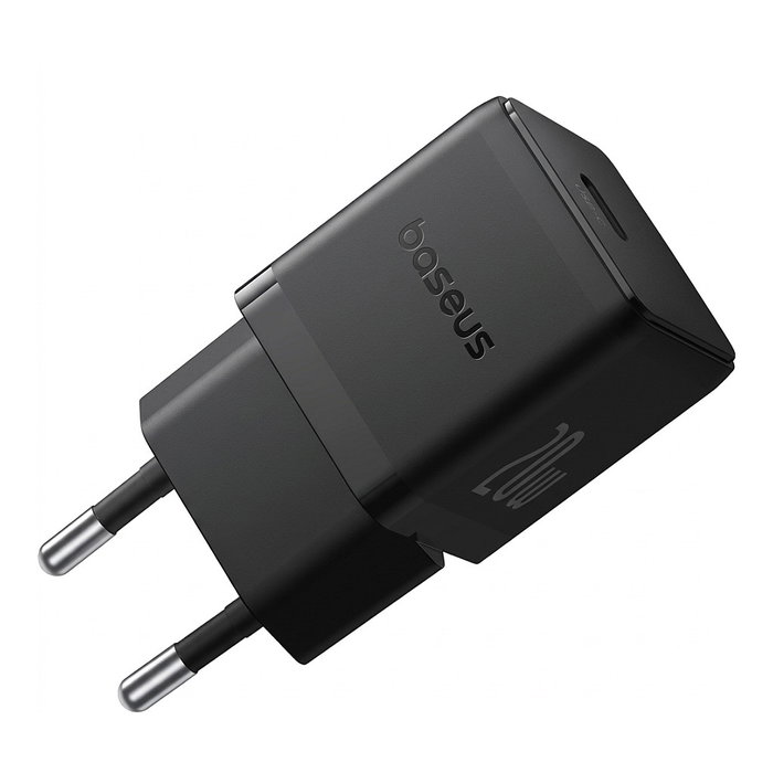 Baseus Palm Cargador USB y USB-C 20W de Viaje, Negro, Enchufe UE Baseus Palm Cargador USB y USB-C 20W de Viaje, Negro, Enchufe UE