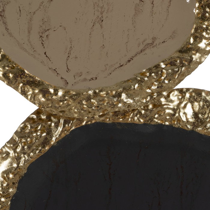 Mural Pared Beige-Oro Metal Decoración 95,30 X 6,40 X 54,60