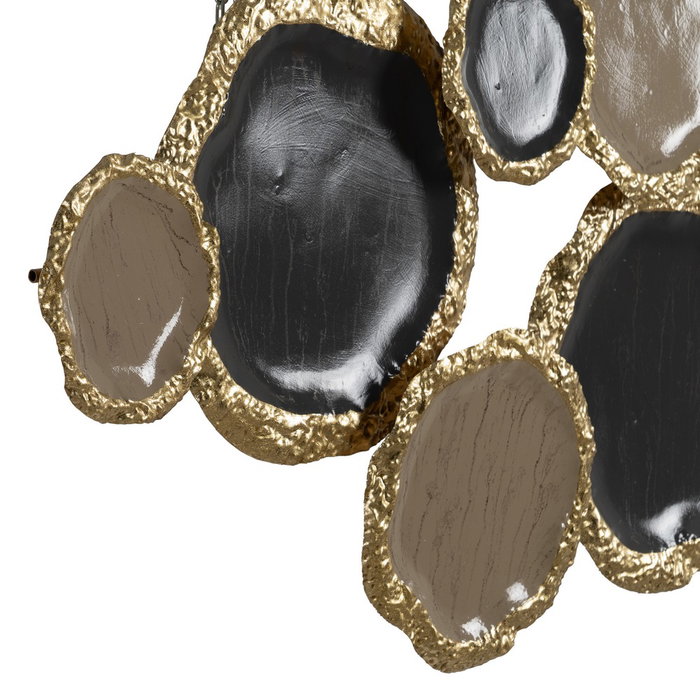 Mural Pared Beige-Oro Metal Decoración 95,30 X 6,40 X 54,60