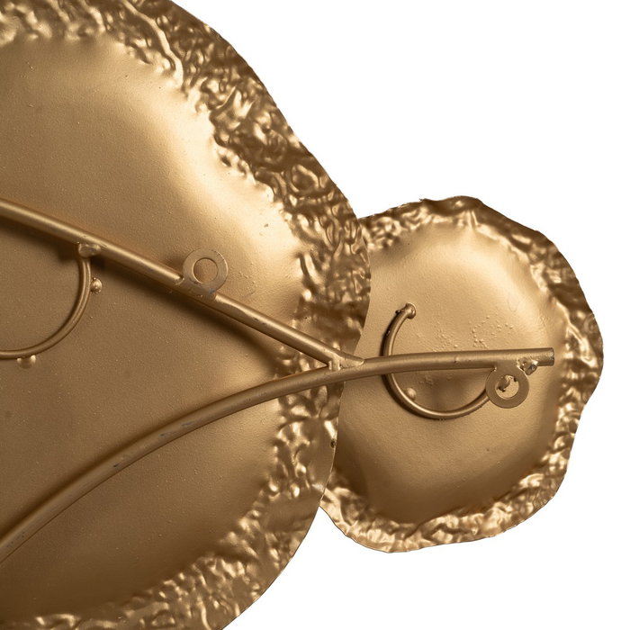 Mural Pared Beige-Oro Metal Decoración 95,30 X 6,40 X 54,60