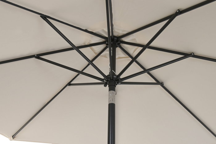 DKD Home Decor Parasol de Jardín y Terraza Reclinable Marfil, 265 x 265 x 250 cm, Mastil 38mm, UV 50+, Acero y Poliéster