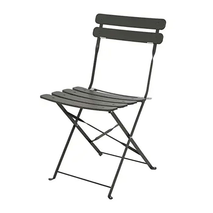 Outdoor Living By Decoris Conjunto Mesa y 2 Sillas Helsingborg Plegables Acero Gris Antracita