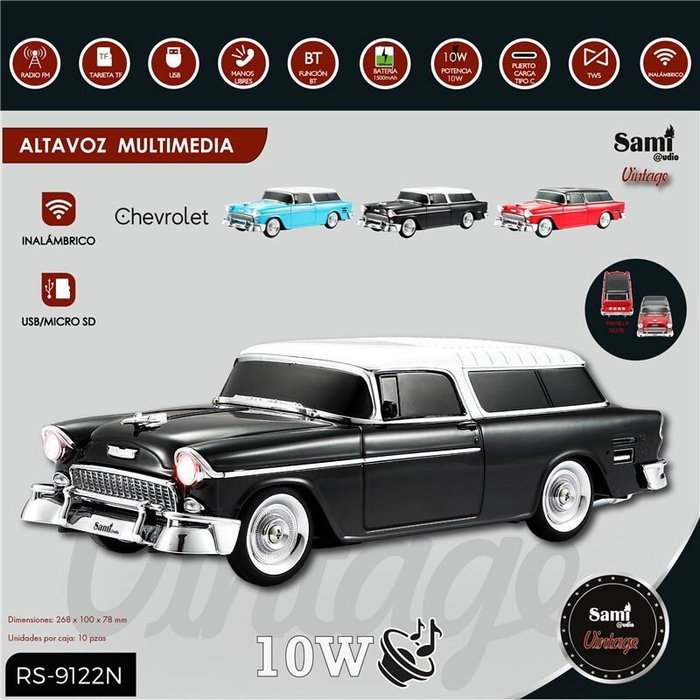 SAMI Altavoz Sami Vintage Chevrolet Negro Multimedia