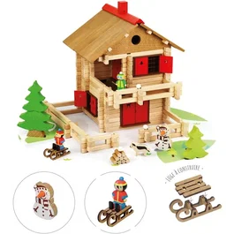 Jeujura - Set de Construcción de Madera El Gran Chalet Alpino - 215 Piezas - Para Mayores de 5 Años
