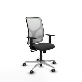 PIQUERAS Y CRESPO Silla de oficina Motilla con mecanismo Sincro, Gris oscuro y Blanco