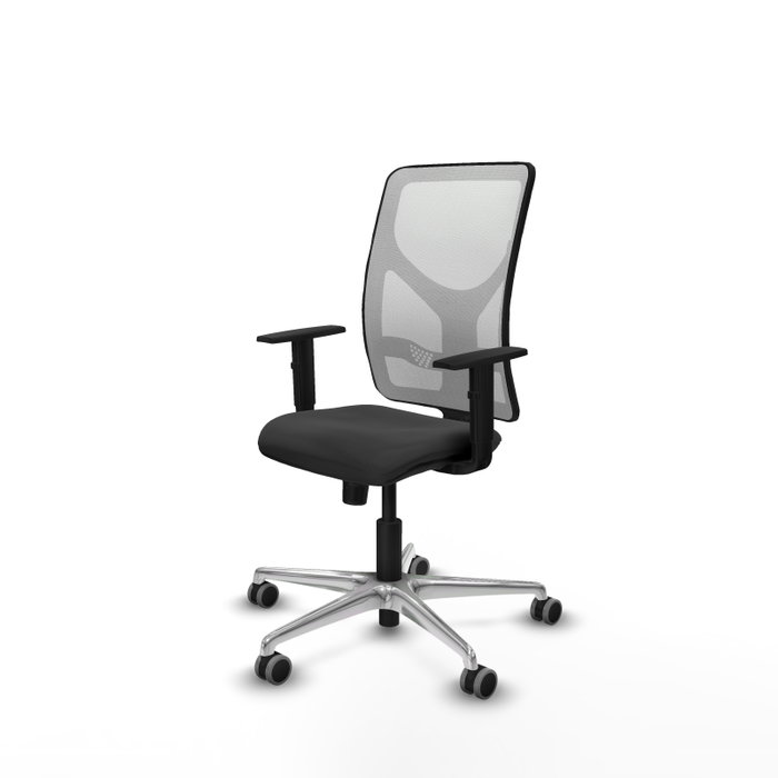 PIQUERAS Y CRESPO Silla de oficina Motilla con mecanismo Sincro, Gris oscuro y Blanco