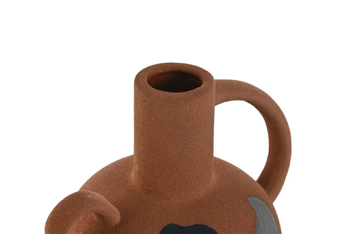 DKD Home Decor Jarrón de Cerámica Cara Terracota y Multicolor