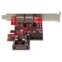 StarTech Adaptador PCIe de 2 Puertos USB 3.0 a SATA Interno y 2 Puertos USB Externos con Alimentación, Full/Low Profile, Renesas/NEC, para Windows y Server