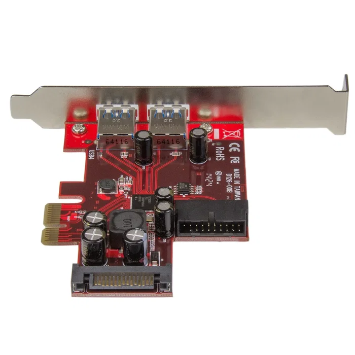 StarTech PEXUSB3S2EI Tarjeta PCI Express con 4 Puertos USB 3.2 Gen 1 (2 Externos, 2 Internos)