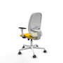 PIQUERAS Y CRESPO Silla de oficina Cilanco con mecanismo Sincro/Traslack, Amarillo y Blanco