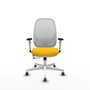 PIQUERAS Y CRESPO Silla de oficina Cilanco con mecanismo Sincro/Traslack, Amarillo y Blanco