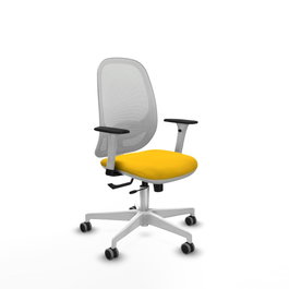 PIQUERAS Y CRESPO Silla de oficina Cilanco con mecanismo Sincro/Traslack, Amarillo y Blanco