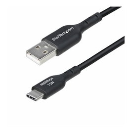StarTech.com Cable USB-A a USB-C 1m (3ft) - USB 2.0, Carga 3A/15W, Datos 480 Mbps, Conectores Níquel, TPE