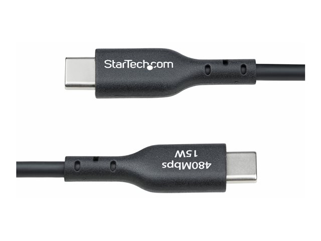 StarTech.com Cable USB-A a USB-C 1m (3ft) - USB 2.0, Carga 3A/15W, Datos 480 Mbps, Conectores Níquel, TPE