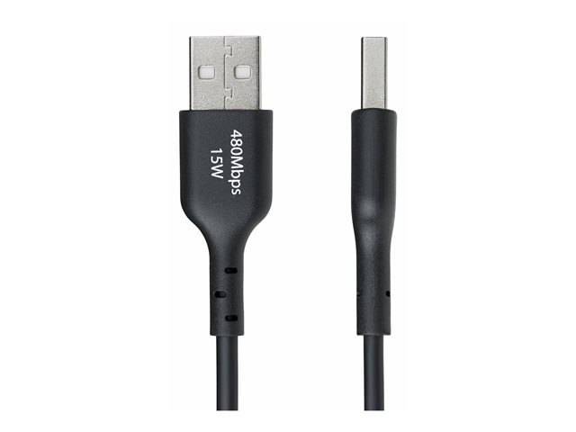 StarTech.com Cable USB-A a USB-C 1m (3ft) - USB 2.0, Carga 3A/15W, Datos 480 Mbps, Conectores Níquel, TPE