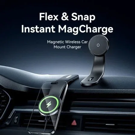 Vention KSKB0 Cargador de Coche Inalámbrico 15W Negro Soporte Salpicadero/Consola/Parabrisas Aleación Aluminio-Titanio TPU USB-C