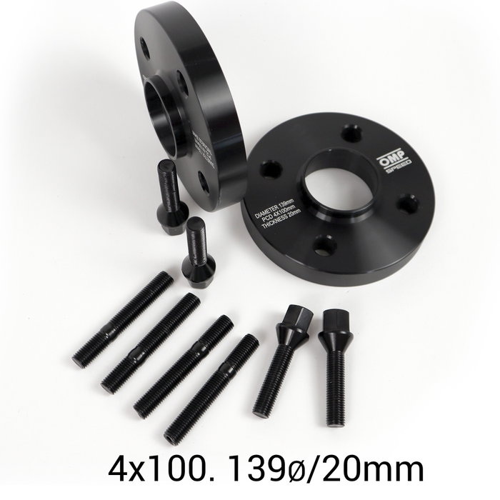 OMP Speed Juego de Separadores 20mm PCD 4x100 Negro
