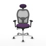 PIQUERAS Y CRESPO Silla de oficina Jorquera con mecanismo Sincro/Traslack, Morado y Gris