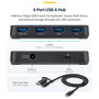 StarTech Hub USB 4 Puertos USB-A 5Gbps con Alimentación Propia y Cable Host 2-en-[1 USB-C/USB-A - Puerto Carga BC 1.2 - Incluye Adaptador 24W