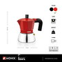 Cafetera Italiana BRA INOX RED 3T Rojo