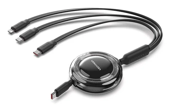 Vention Cable USB 3 en 1 TRKBBE con USB-C y Lightning, 1.1m, Negro Vention Cable USB 3 en 1 TRKBBE con USB-C y Lightning, 1.1m, Negro