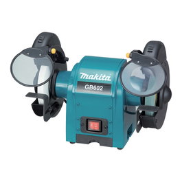 Makita GB602 Amoladora de Banco Doble Disco 250W 15cm - Negro y Cian