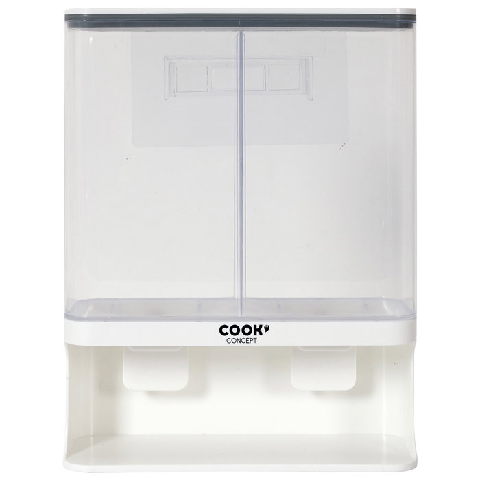 Cook Concept Dispensador 2 Compartimentos 3L para Cereales Café Frutos Secos con Vasos Graduados