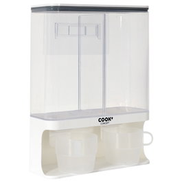 Cook Concept Dispensador 2 Compartimentos 3L para Cereales Café Frutos Secos con Vasos Graduados