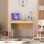 Hanah Home Escritorio de Estudio Roble 90x75x55 cm