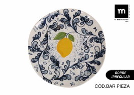 La Mediterranea Plato Llano Limoi Iberica Brillo de 26cm (Pack de 6)