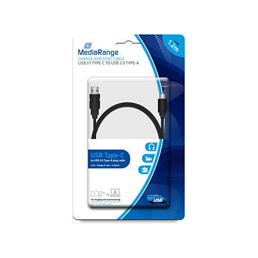 Mediarange Cable USB 3.1 tipo C a USB 3.0 tipo A MRCS160 Negro 1,2 m