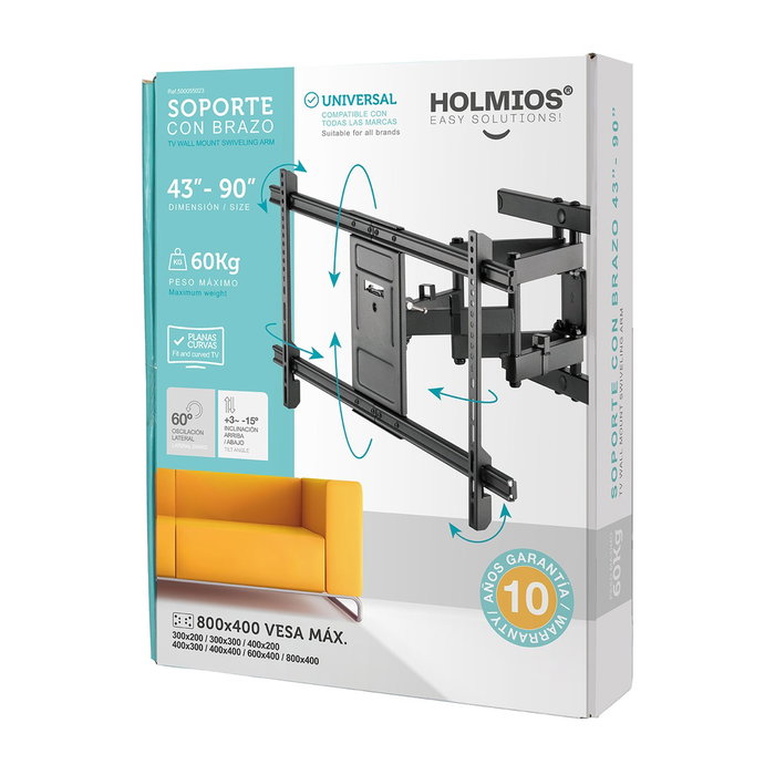 Holmios Soporte de TV con brazo 43-90 pulgadas Holmios Soporte de TV con brazo 43-90 pulgadas
