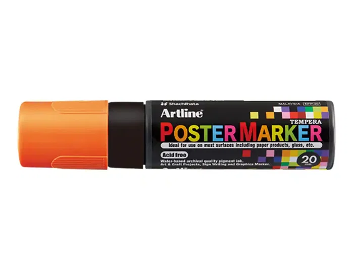 Artline Rotulador Poster Marker EPP-20 Punta Rectangular 20 mm Naranja Fluor