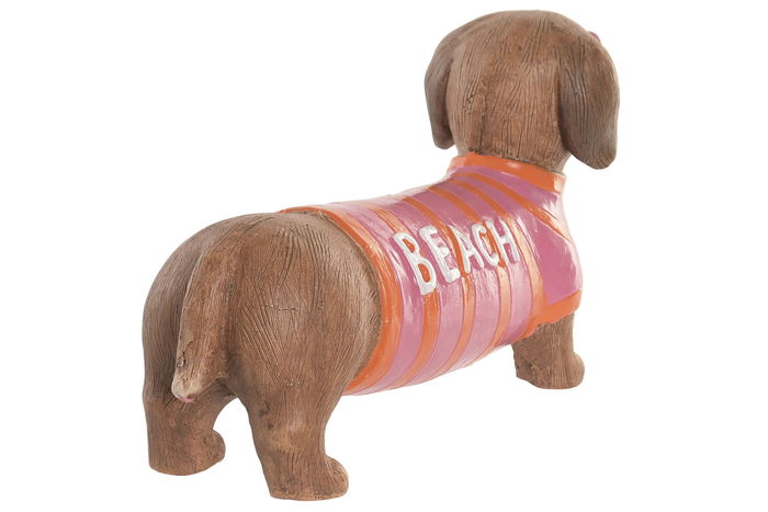 DKD Home Decor Figura Perro Magnesia Rosa Azul 42.5 x 11.5 x 21.5 cm (2 Unidades)