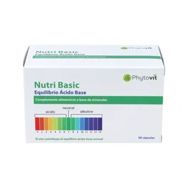 Phytovit Nutri Basic 90 Capsulas - Complejo de Citratos de Calcio, Magnesio y Potasio para Equilibrio Acido Basico