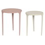 DKD Home Decor Set de 2 Mesitas Auxiliares de Aluminio Rosa