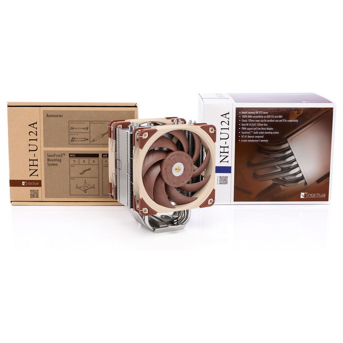NOCTUA NH-U12A Enfriador de CPU Ventilador 12 cm PWM Compatible Aluminio Cobre