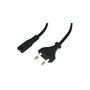 Lindy Cable de Alimentación Negro 2 m con Euro CEE7/16 a IEC C7