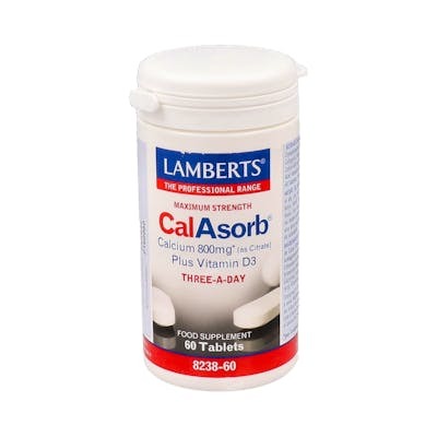 Lamberts Calasorb Citrato de Calcio 800mg con Vitamina D3 - 60 Comprimidos - Suplemento de Calcio de Fácil Absorción para Huesos Lamberts Calasorb Citrato de Calcio 800mg con Vitamina D3 - 60 Comprimidos - Suplemento de Calcio de Fácil Absorción para Huesos