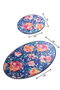 Mijölnir Flowers Djt Juego de Alfombras de Baño Antideslizantes 2 Piezas 50x60cm y 60x100cm Poliéster Lavable