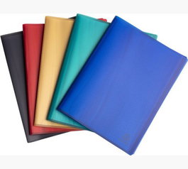 EXACOMPTA Carpeta de fundas Opak A4 Naranja con 80 fundas surtidas