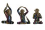 DKD Home Decor Figura de Resina Mono Yoga Surtido de 3 Unidades