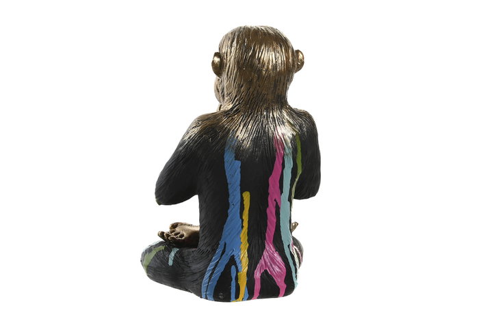 DKD Home Decor Figura de Resina Mono Yoga Surtido de 3 Unidades