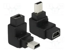 DeLOCK Adaptador USB-B mini 5 Pin con ángulo de 90 grados, Negro